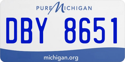 MI license plate DBY8651
