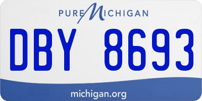 MI license plate DBY8693