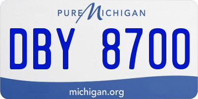 MI license plate DBY8700
