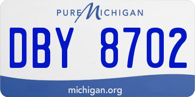 MI license plate DBY8702