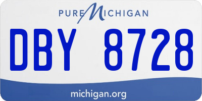MI license plate DBY8728
