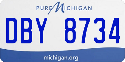 MI license plate DBY8734