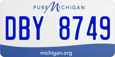 MI license plate DBY8749