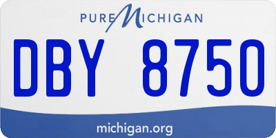 MI license plate DBY8750