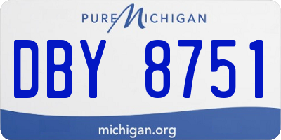 MI license plate DBY8751