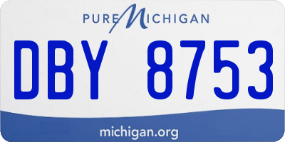 MI license plate DBY8753