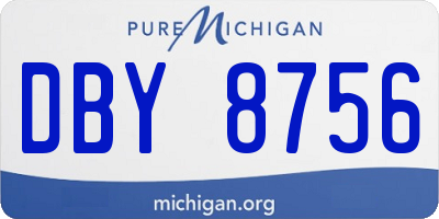 MI license plate DBY8756