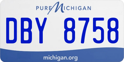 MI license plate DBY8758