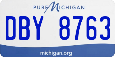 MI license plate DBY8763