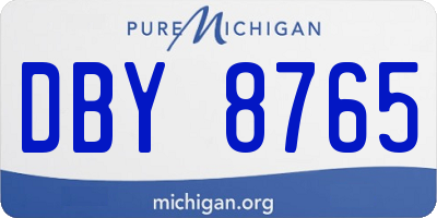 MI license plate DBY8765