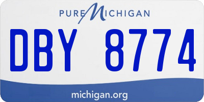MI license plate DBY8774