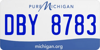 MI license plate DBY8783