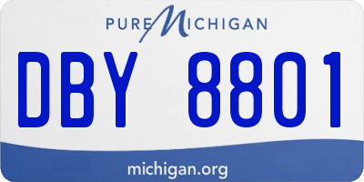 MI license plate DBY8801