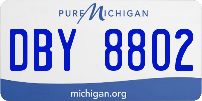 MI license plate DBY8802