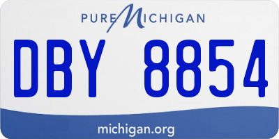 MI license plate DBY8854