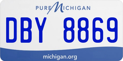 MI license plate DBY8869