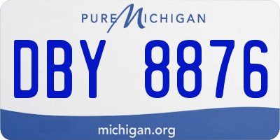 MI license plate DBY8876