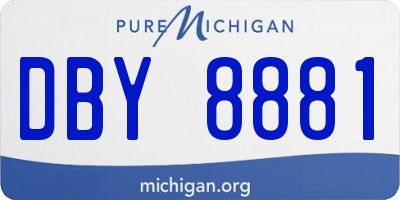 MI license plate DBY8881