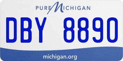 MI license plate DBY8890