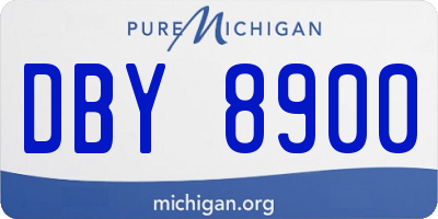 MI license plate DBY8900