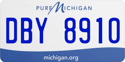 MI license plate DBY8910
