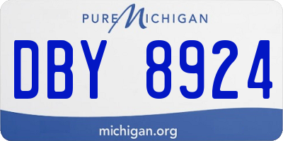 MI license plate DBY8924