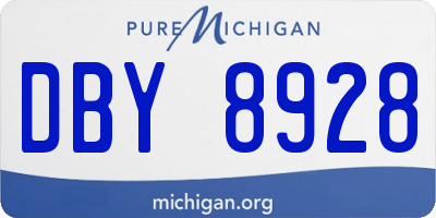 MI license plate DBY8928