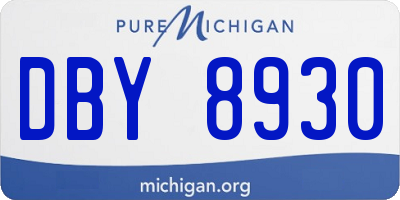 MI license plate DBY8930