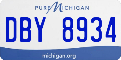 MI license plate DBY8934
