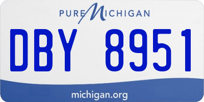 MI license plate DBY8951
