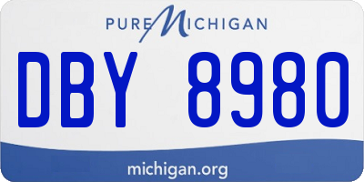 MI license plate DBY8980