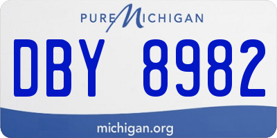 MI license plate DBY8982