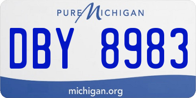 MI license plate DBY8983