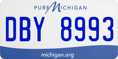 MI license plate DBY8993