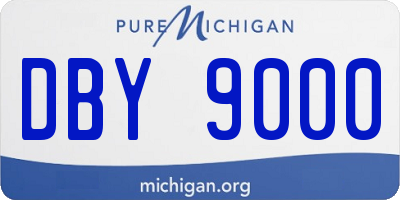 MI license plate DBY9000
