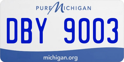 MI license plate DBY9003