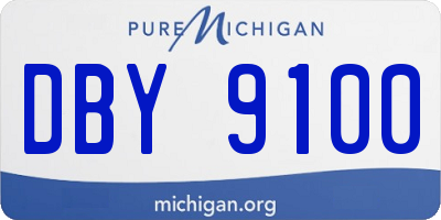 MI license plate DBY9100
