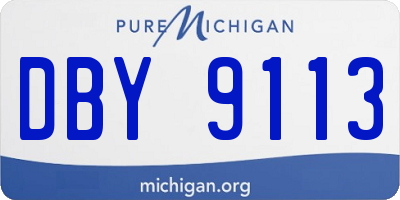 MI license plate DBY9113