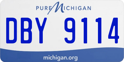 MI license plate DBY9114