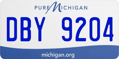 MI license plate DBY9204
