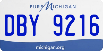 MI license plate DBY9216