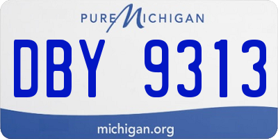 MI license plate DBY9313