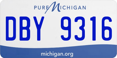 MI license plate DBY9316