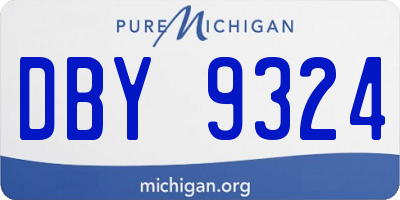 MI license plate DBY9324