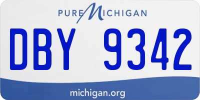 MI license plate DBY9342