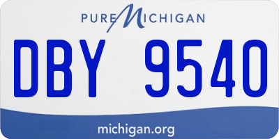 MI license plate DBY9540