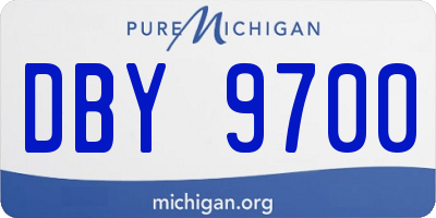 MI license plate DBY9700