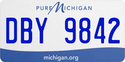 MI license plate DBY9842