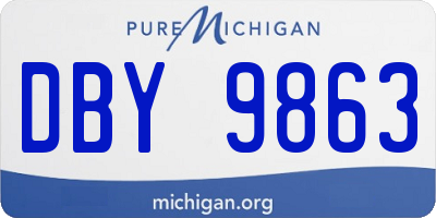 MI license plate DBY9863