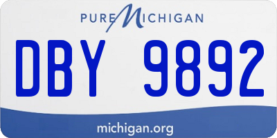 MI license plate DBY9892